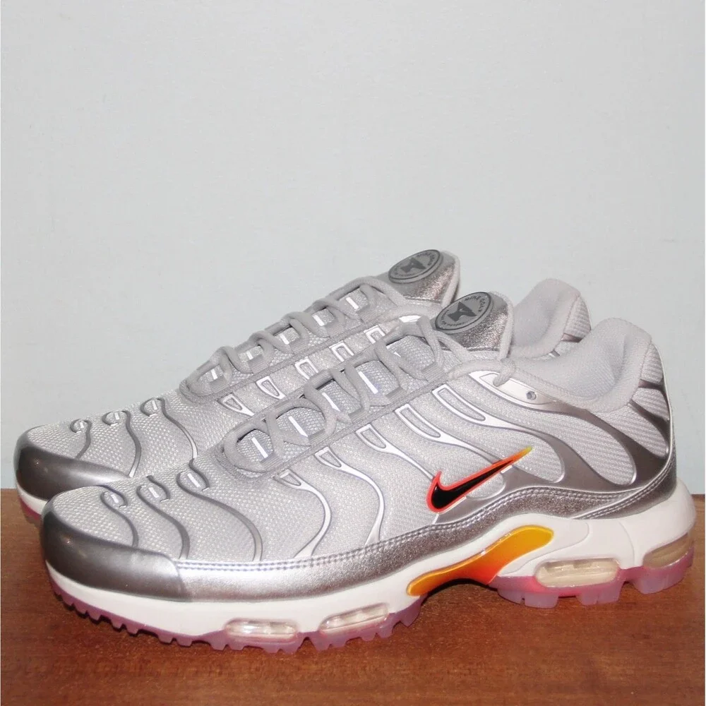 Nike Air Max Plus Golf Shoes US Open Pack Mens 11.5 Silver Grey